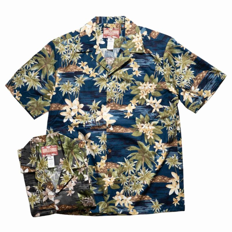ロバートJクランシーRJC半袖アロハシャツ#102C516ハワイ製