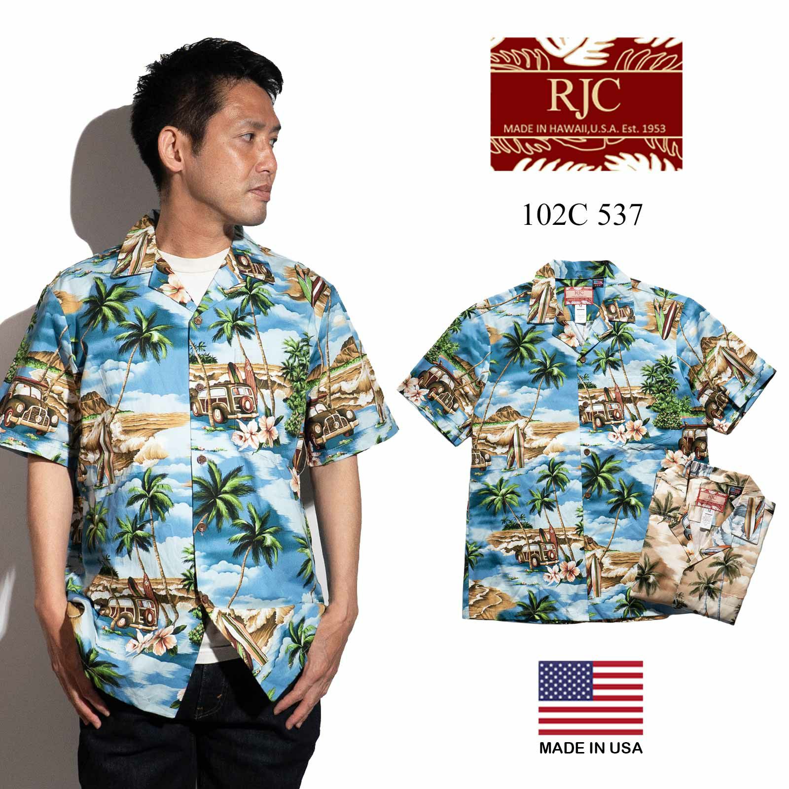 ロバートJクランシーRJC半袖アロハシャツ#102C537ハワイ製