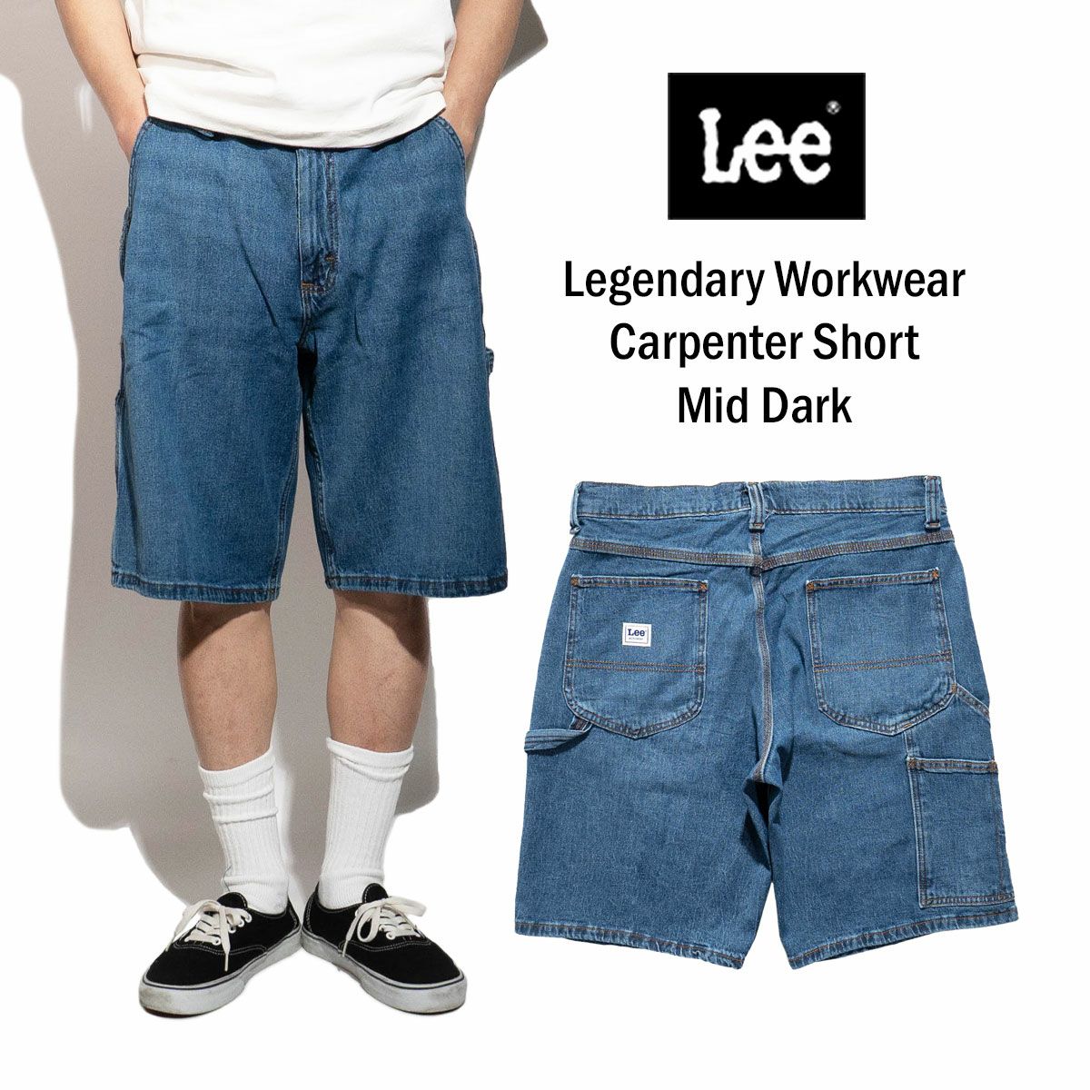 リーLeeレジェンダリーワークウェアカーペンターショーツミッドダーク