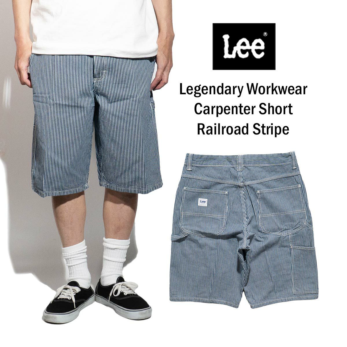 リーLeeレジェンダリーワークウェアカーペンターショーツレイルロードストライプ