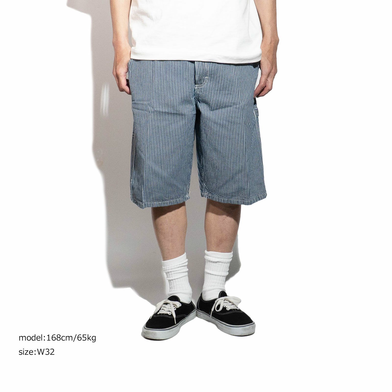 リーLeeレジェンダリーワークウェアカーペンターショーツレイルロードストライプ