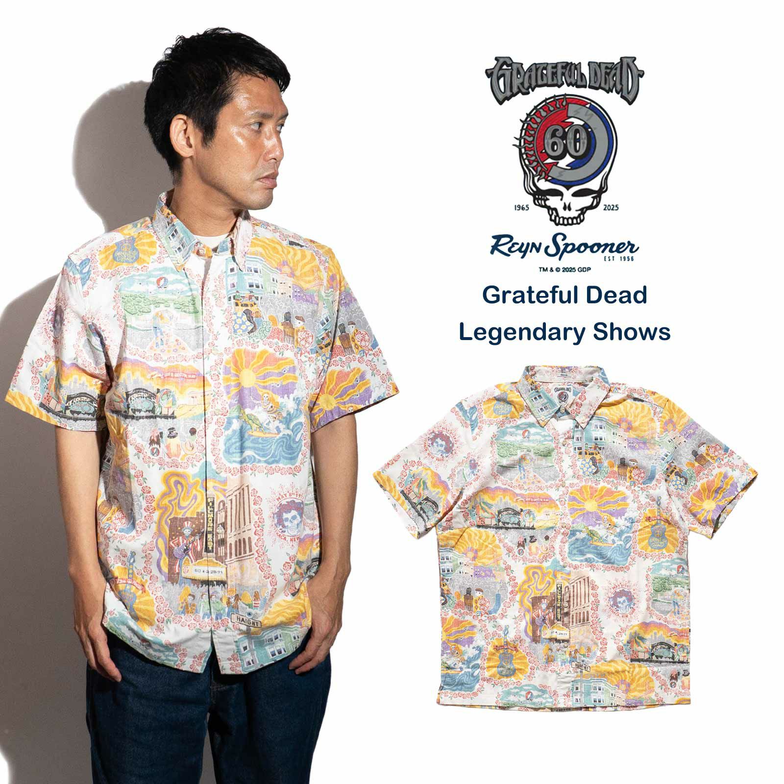 レインスプーナーREYNSPOONER半袖アロハシャツフルオープングレイトフルデッドレジェンダリーショウズ