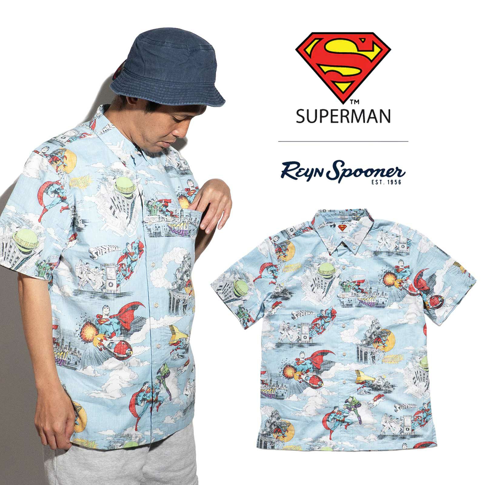 レインスプーナー×スーパーマンREYNSPOONERXSUPERMAN半袖アロハシャツクラークケント