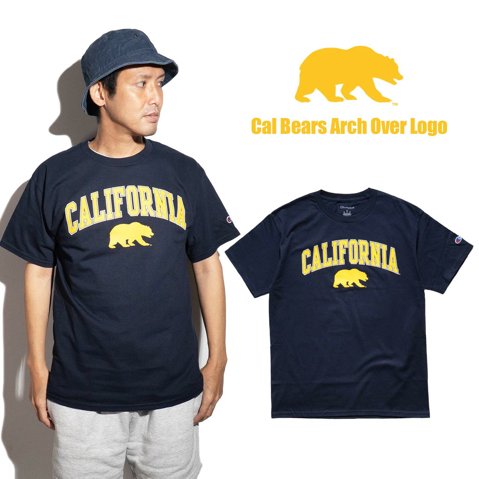 UCBERKELEYオフィシャルロゴカレッジTシャツチャンピオンボディ