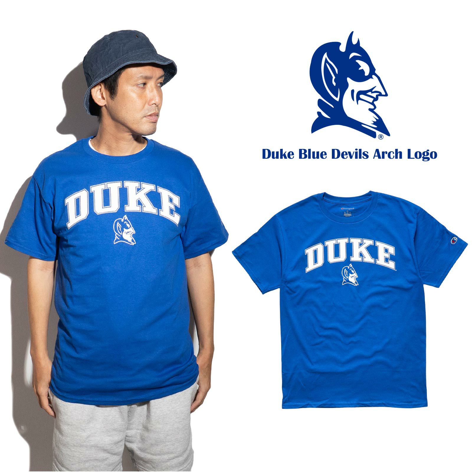 DUKEUNIVERSITYオフィシャルロゴカレッジTシャツチャンピオンボディ