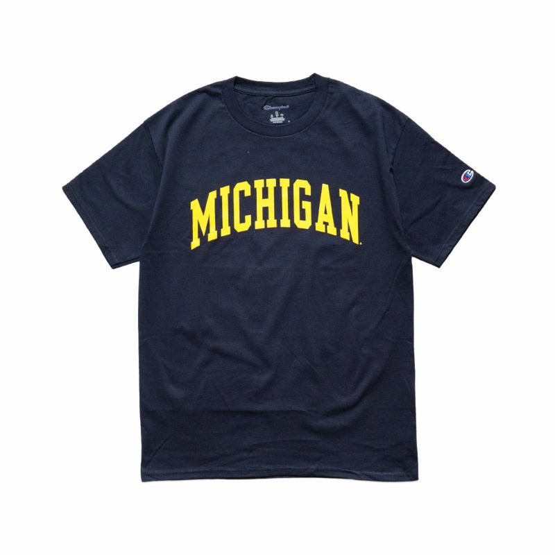 UNIVERSITYOFMICHIGANオフィシャルロゴカレッジTシャツチャンピオンボディ