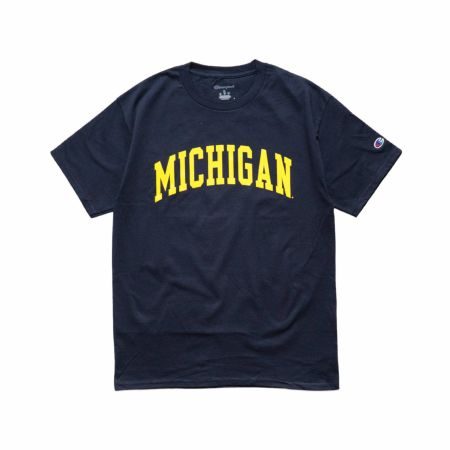 UNIVERSITYOFMICHIGANオフィシャルロゴカレッジTシャツチャンピオンボディ