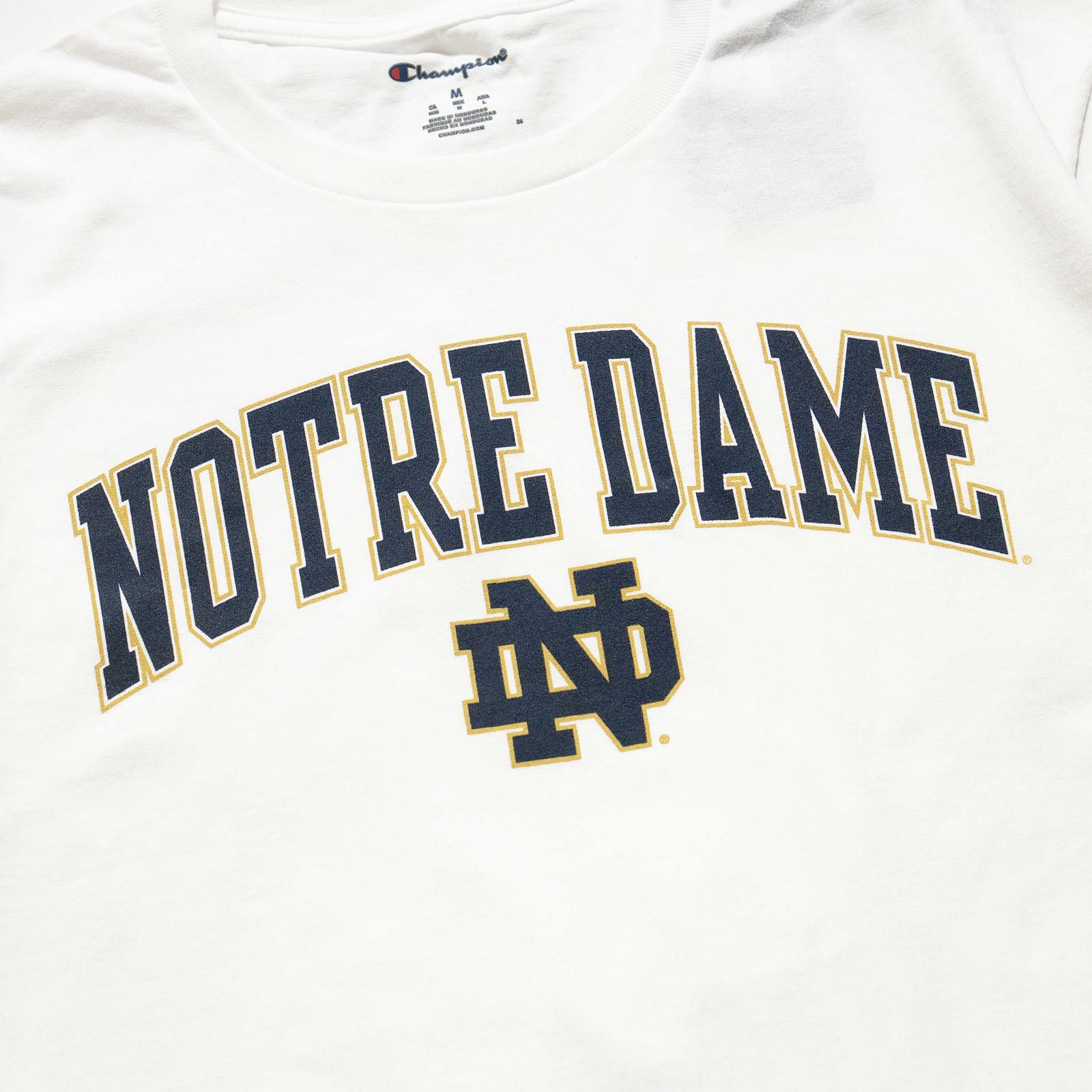 UNIVERSITYOFNOTREDAMEオフィシャルロゴカレッジTシャツチャンピオンボディ
