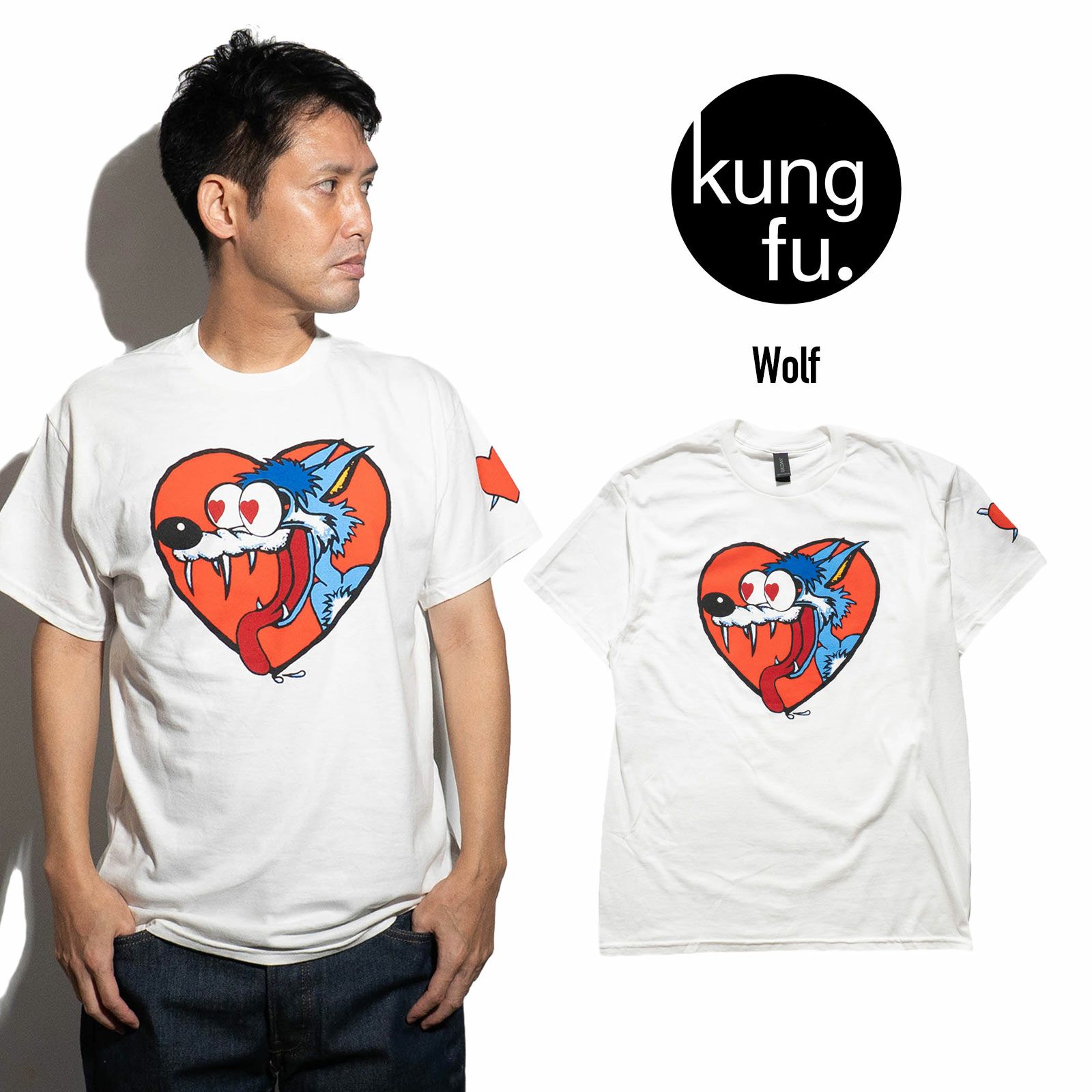 カンフーkungfu.バンドTシャツジーザスリザードウルフ