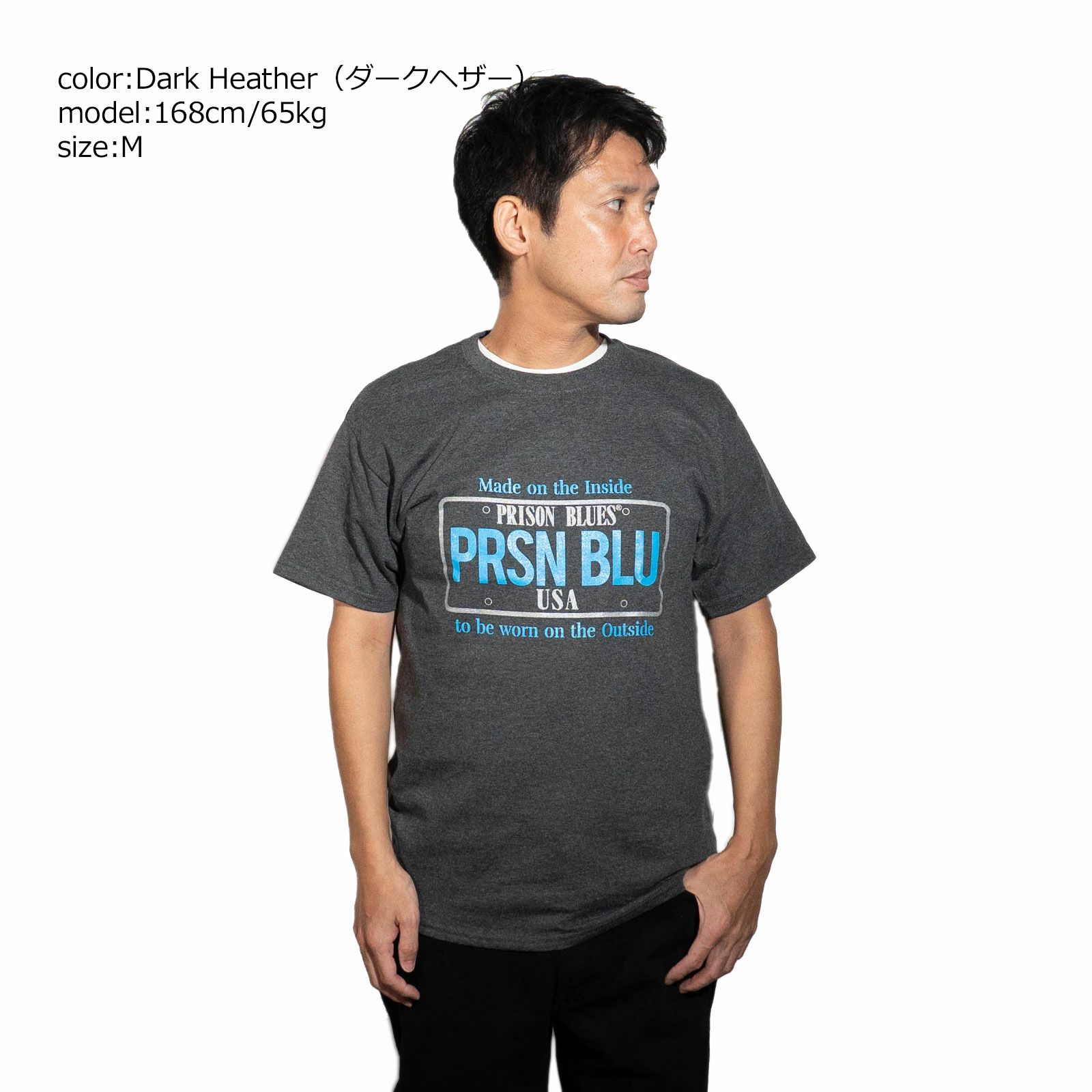 プリズンブルースPRISONBLUES半袖USAクロームプレートロゴTシャツ