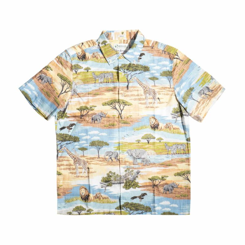 レインスプーナーREYNSPOONERアフリカンサバンナ半袖アロハシャツ