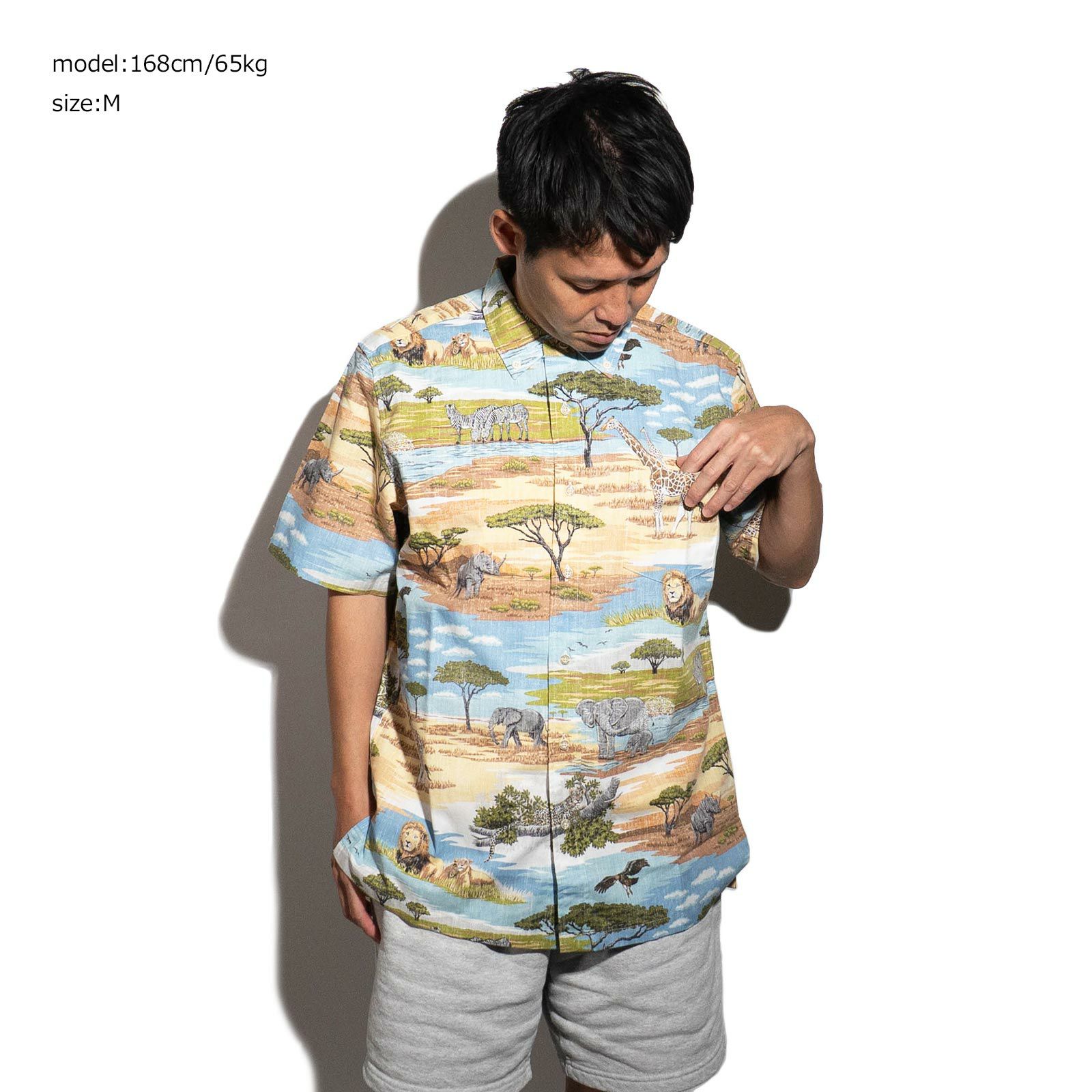 レインスプーナーREYNSPOONERアフリカンサバンナ半袖アロハシャツ
