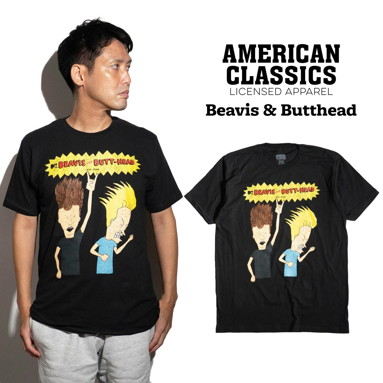 アメリカンクラシックスAMERICANCLASSICSアニメTシャツビーバス＆バットヘッドロッキンアウト