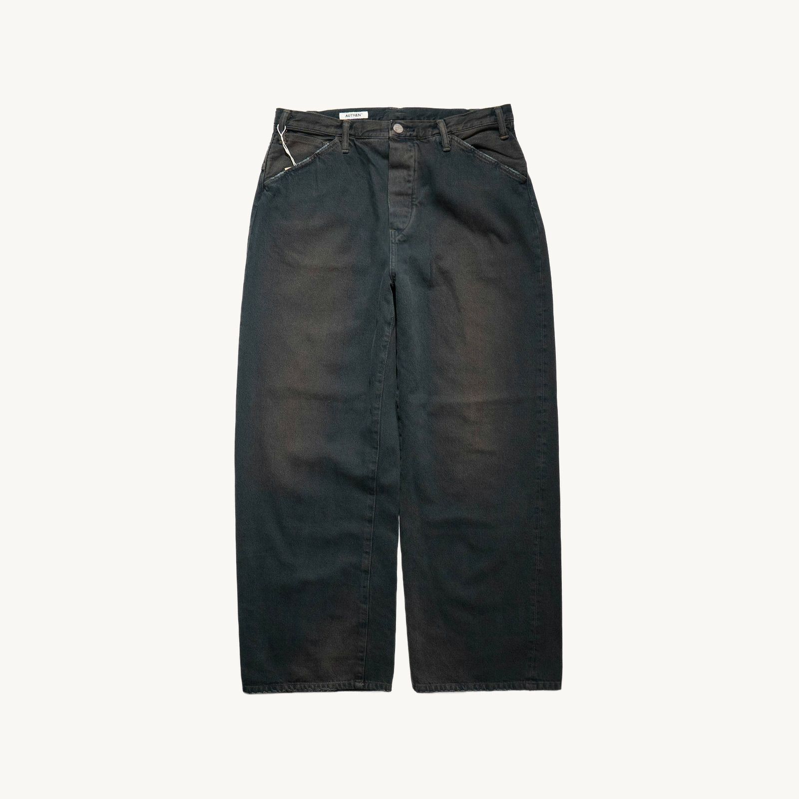 オーセンAUTHENヴィンテージワイドレッグオーバーダイブラックAUT-077-107