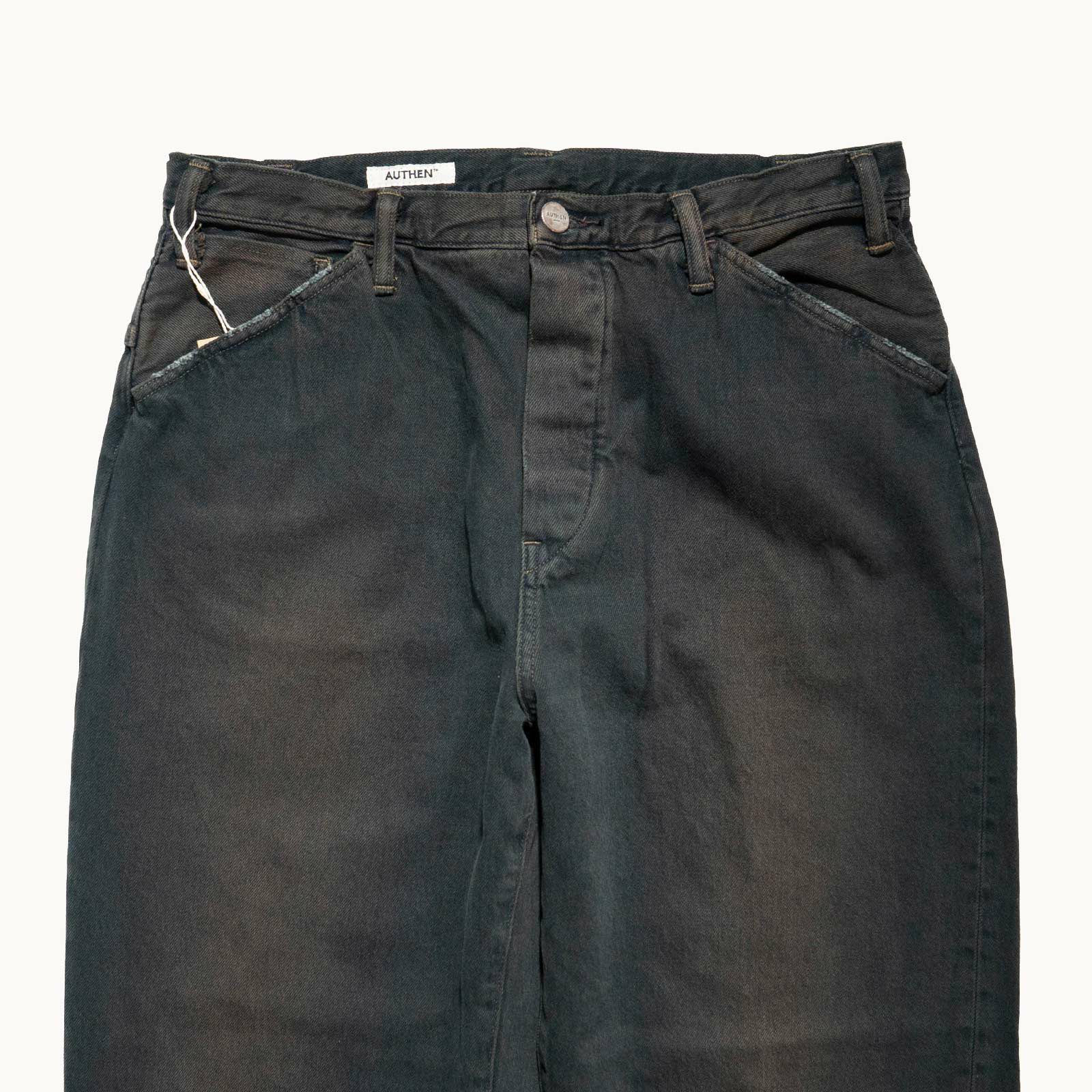 オーセンAUTHENヴィンテージワイドレッグオーバーダイブラックAUT-077-107