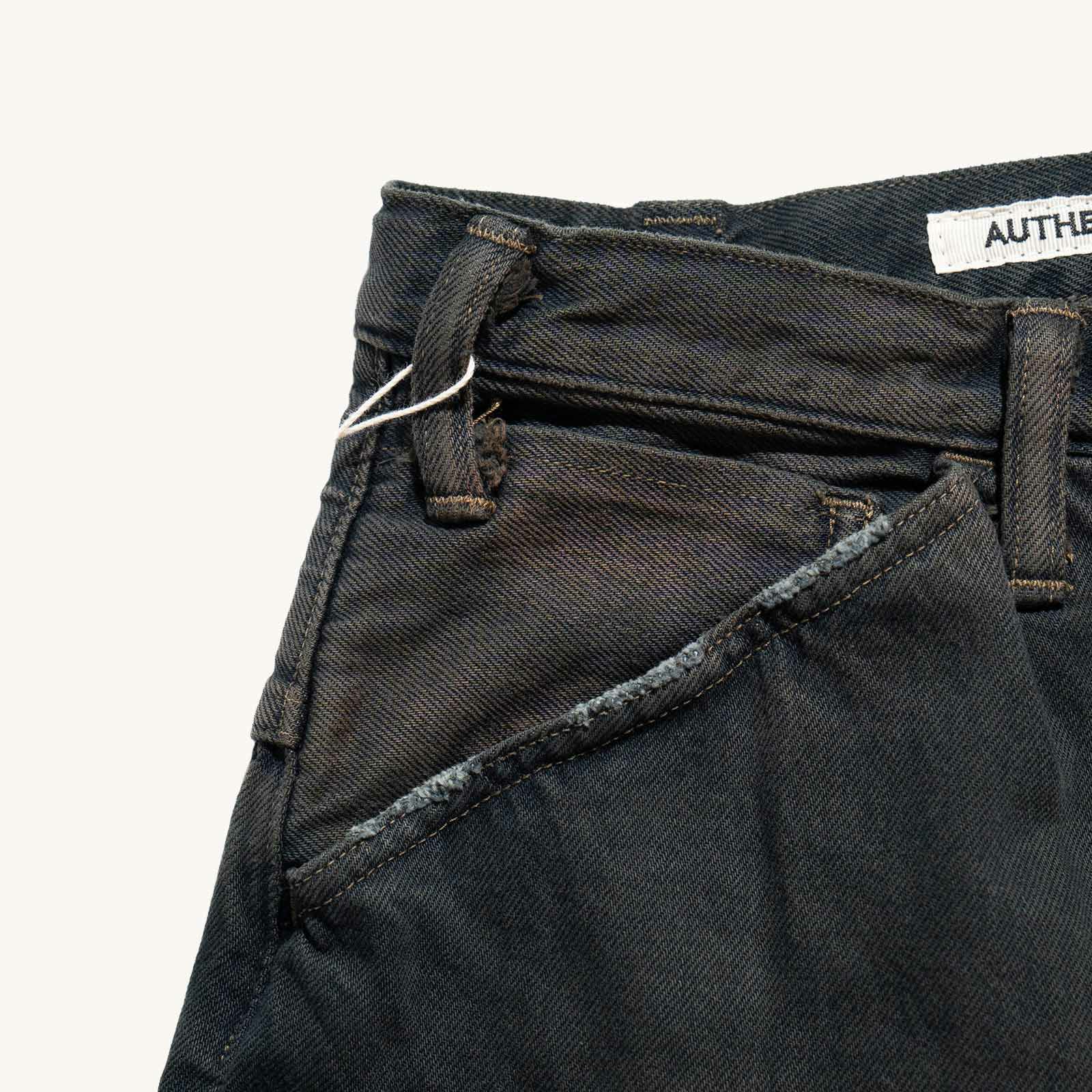 オーセンAUTHENヴィンテージワイドレッグオーバーダイブラックAUT-077-107