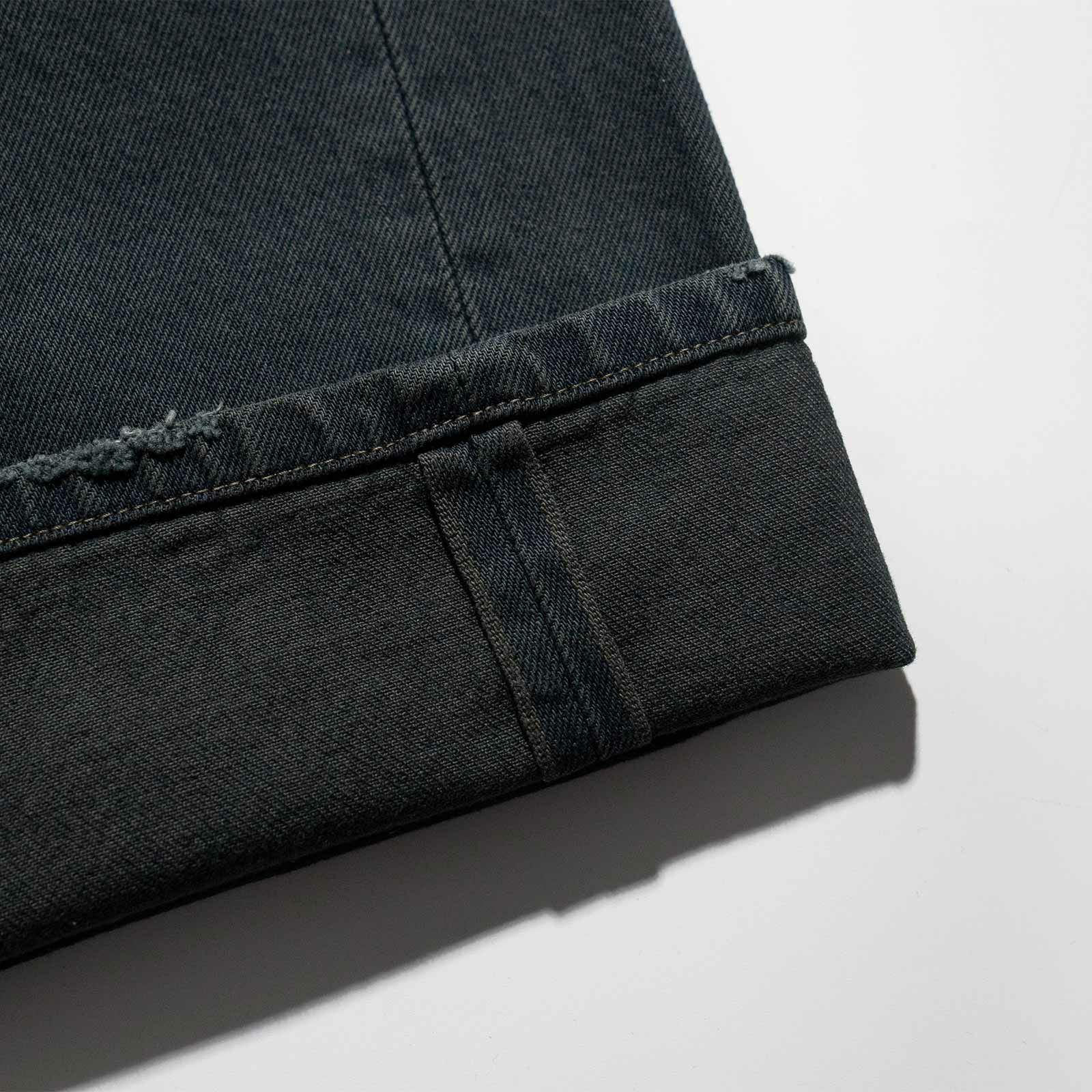 オーセンAUTHENヴィンテージワイドレッグオーバーダイブラックAUT-077-107