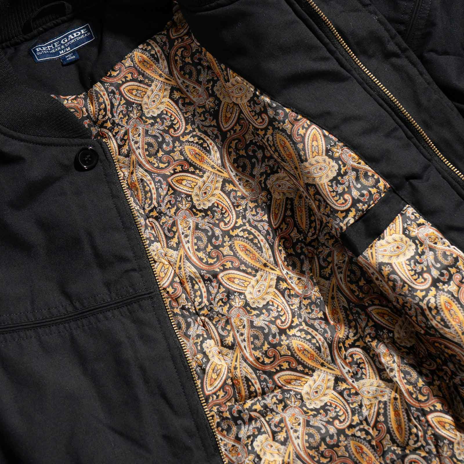 レネゲードスポーツウエアRENEGADEsportswearパデッドナイロンラインドダービージャケット