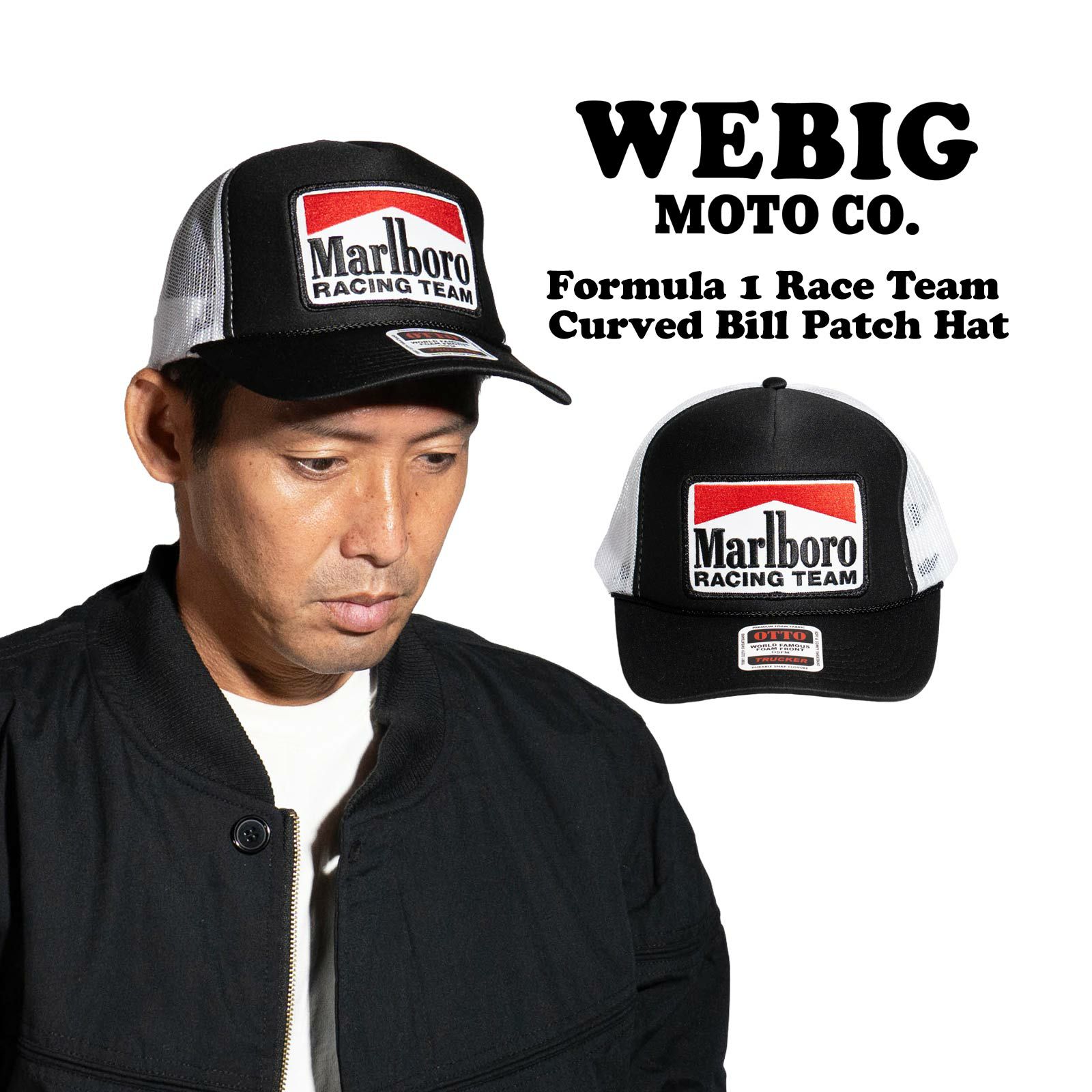 ウィービッグモトWEBIGMOTOCO.フォーミュラ1レースチームカーブドビルパッチキャップ