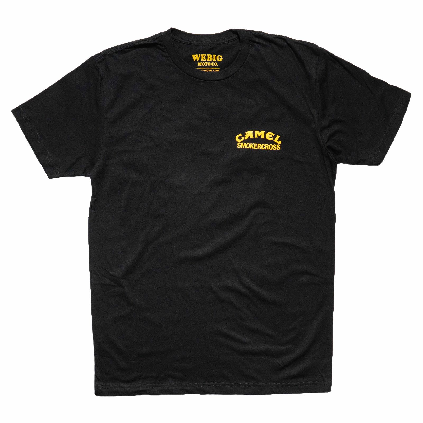 ウィービッグモトWEBIGMOTOCO.キャメルスモーカークロスTシャツ