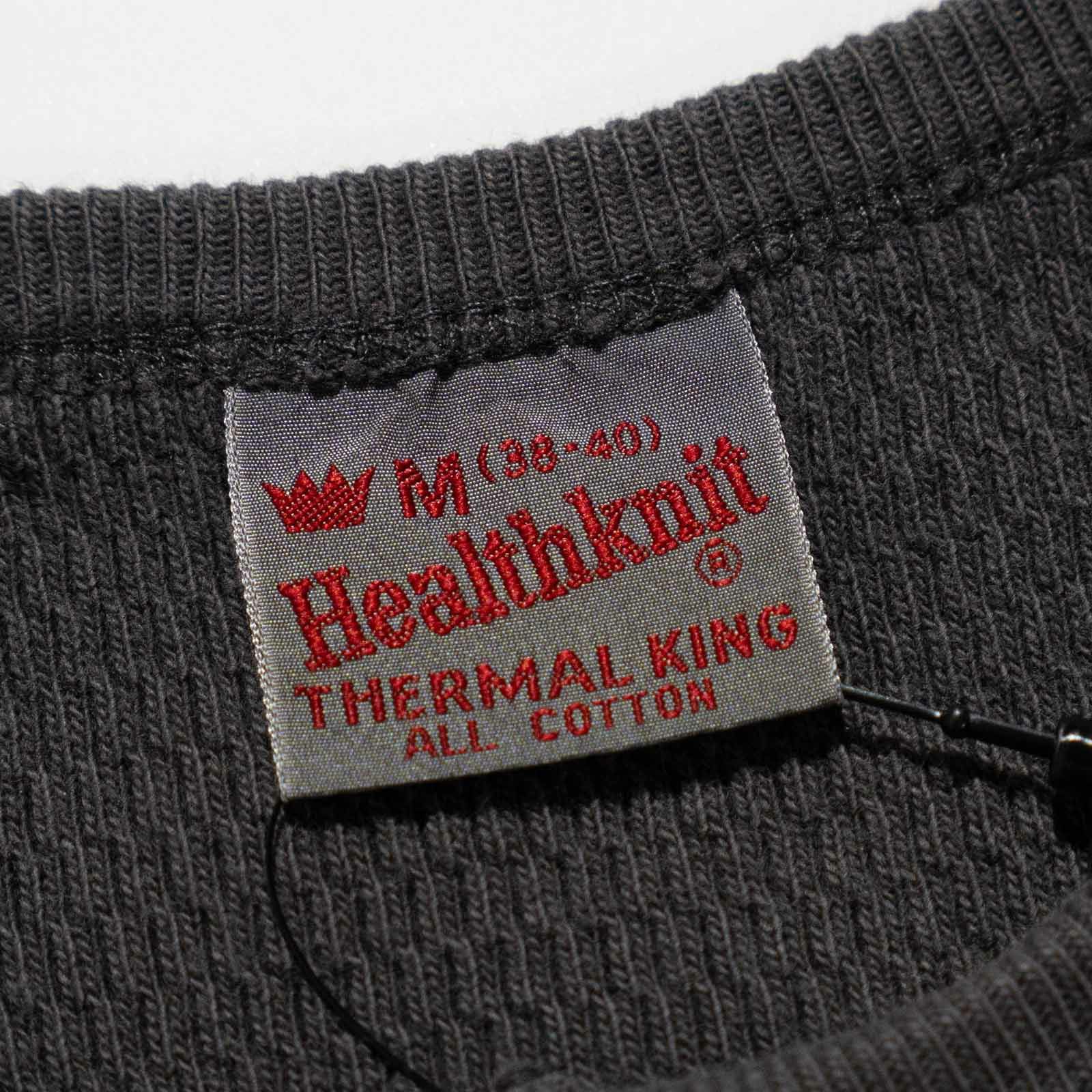 ヘルスニットHealthknit22024サーマルキングラッセルハニカムヘンリーネック長袖TシャツJalana別注ピグメントダイ