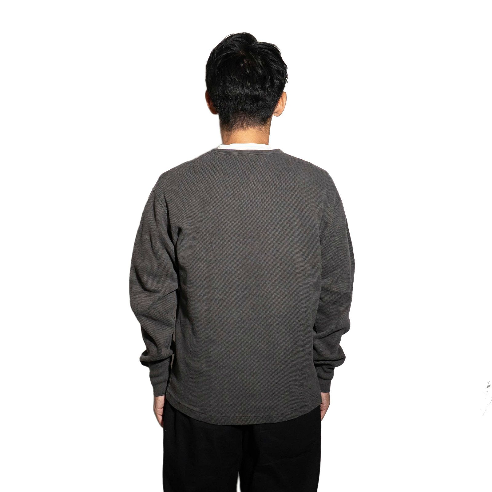 ヘルスニットHealthknit22024サーマルキングラッセルハニカムヘンリーネック長袖TシャツJalana別注ピグメントダイ