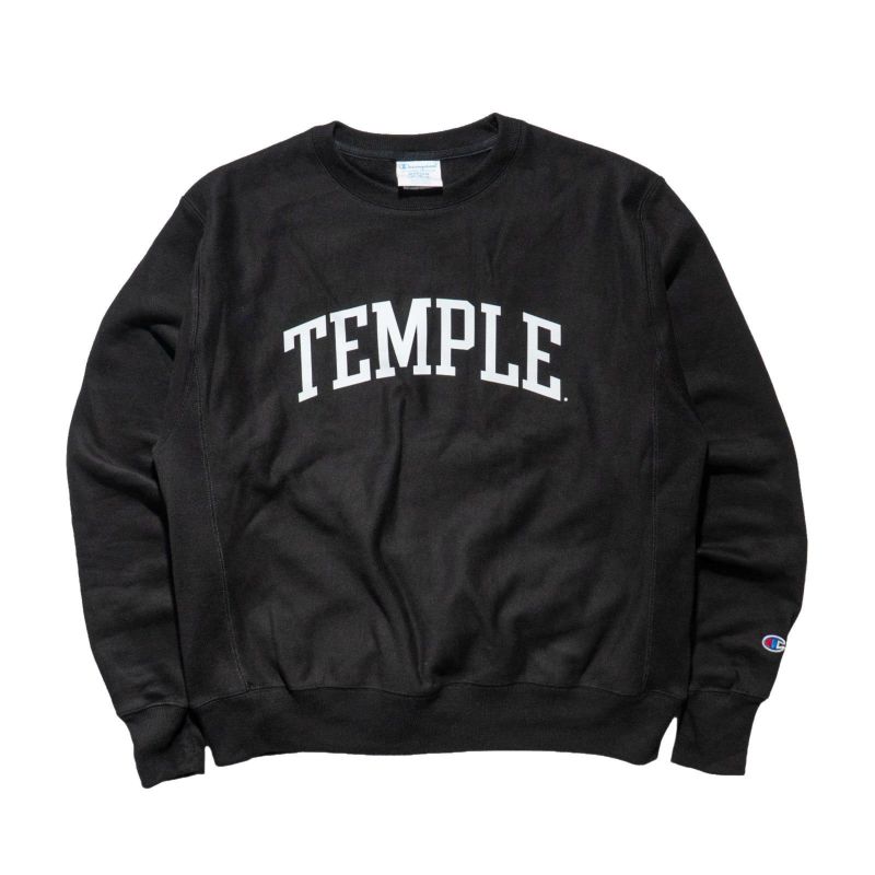 TEMPLEUNIVERSITYオフィシャルクルーネックカレッジスウェットチャンピオンリバースウィーブ