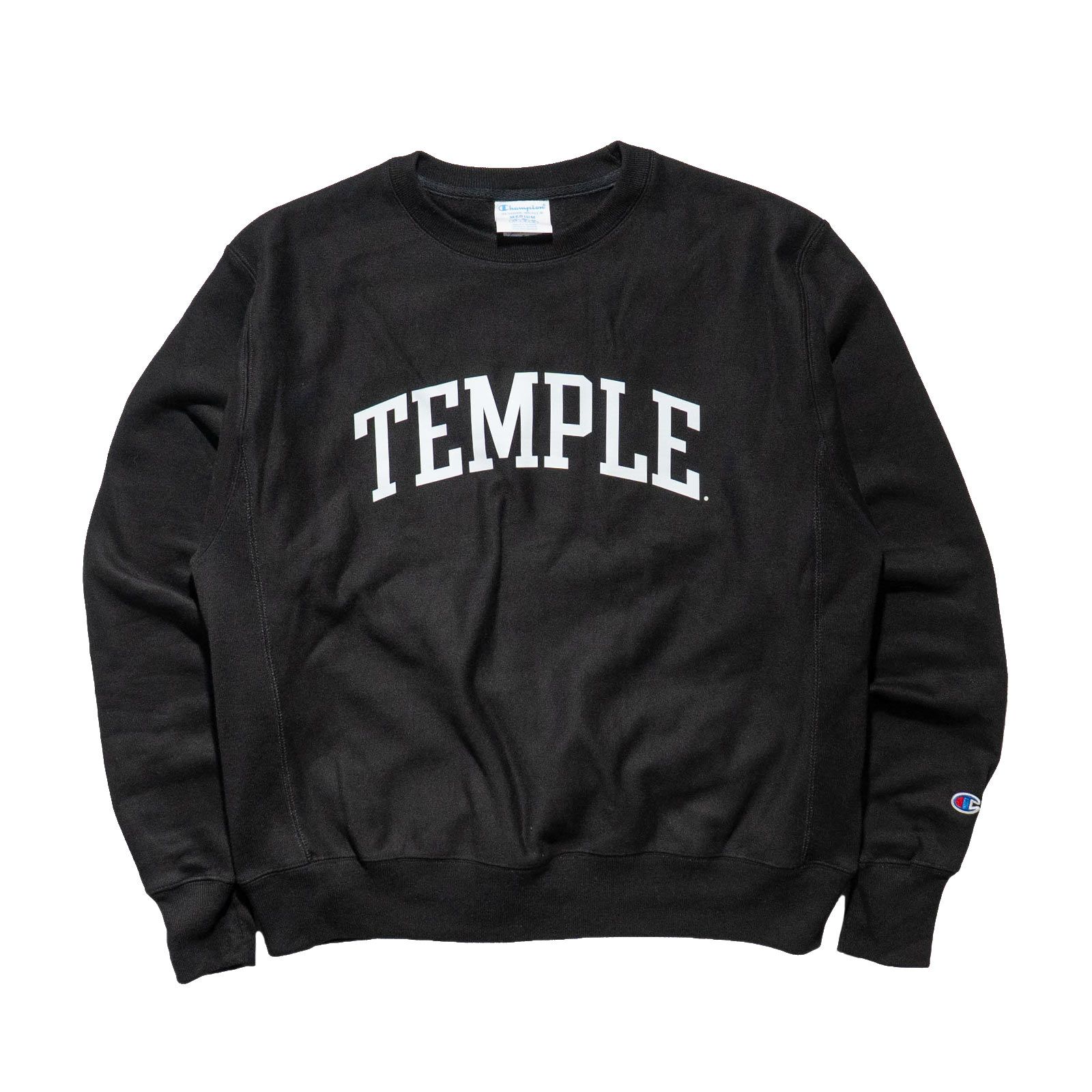 TEMPLEUNIVERSITYオフィシャルクルーネックカレッジスウェットチャンピオンリバースウィーブ