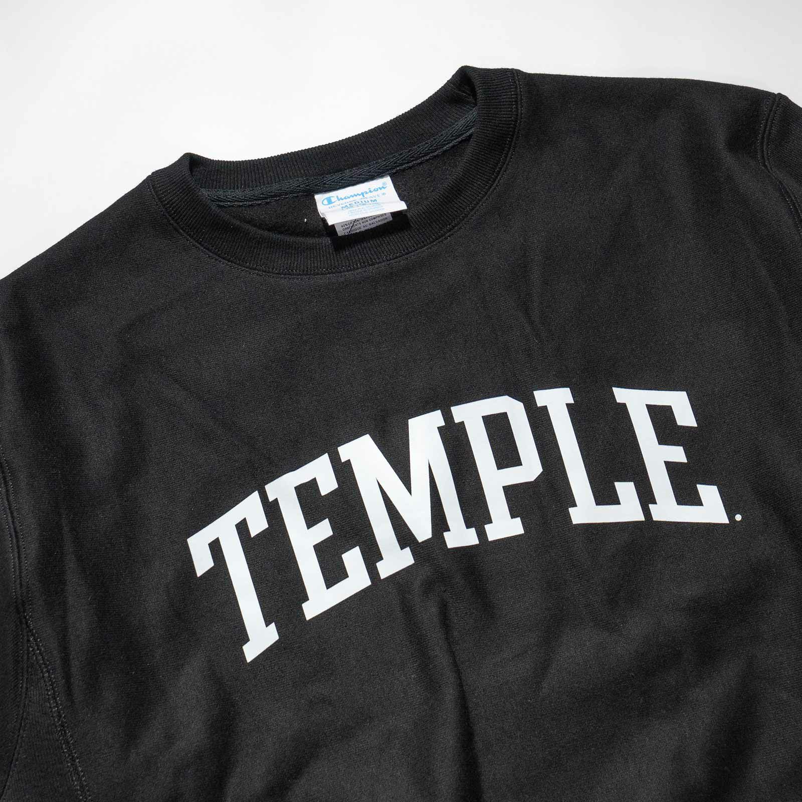 TEMPLEUNIVERSITYオフィシャルクルーネックカレッジスウェットチャンピオンリバースウィーブ