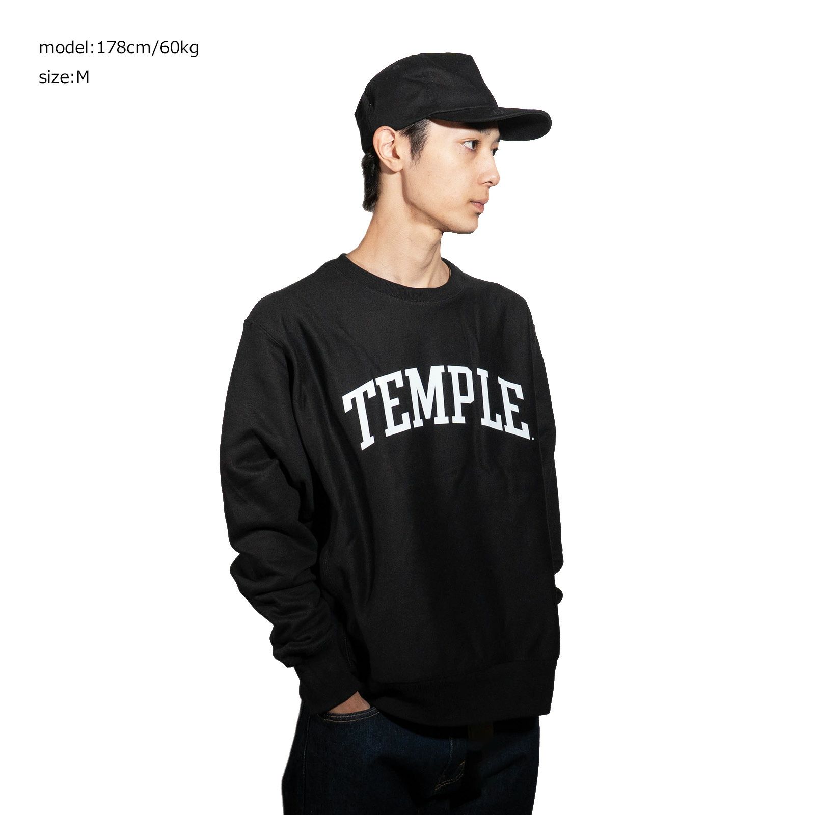 TEMPLEUNIVERSITYオフィシャルクルーネックカレッジスウェットチャンピオンリバースウィーブ