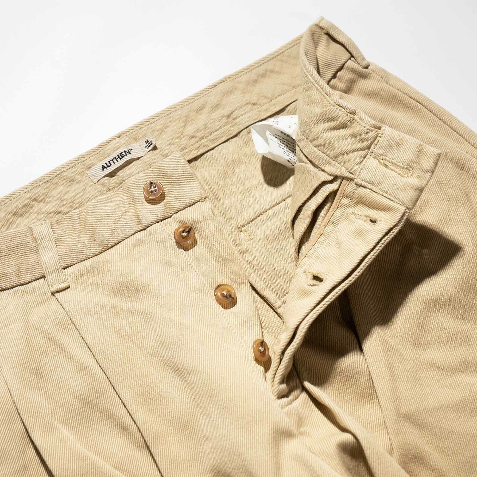 オーセンAUTHENシルクナイズドチノトラウザーズベージュAUT-109SN-006