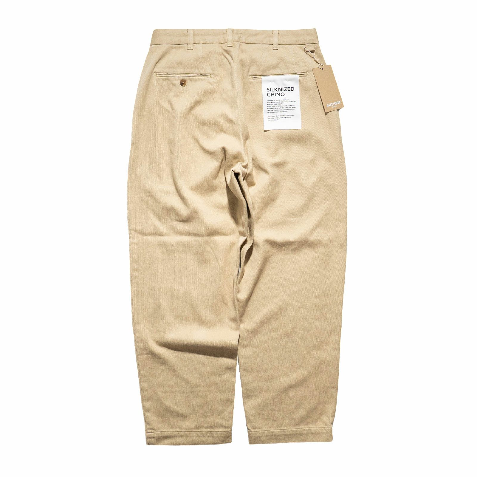 オーセンAUTHENシルクナイズドチノトラウザーズベージュAUT-109SN-006