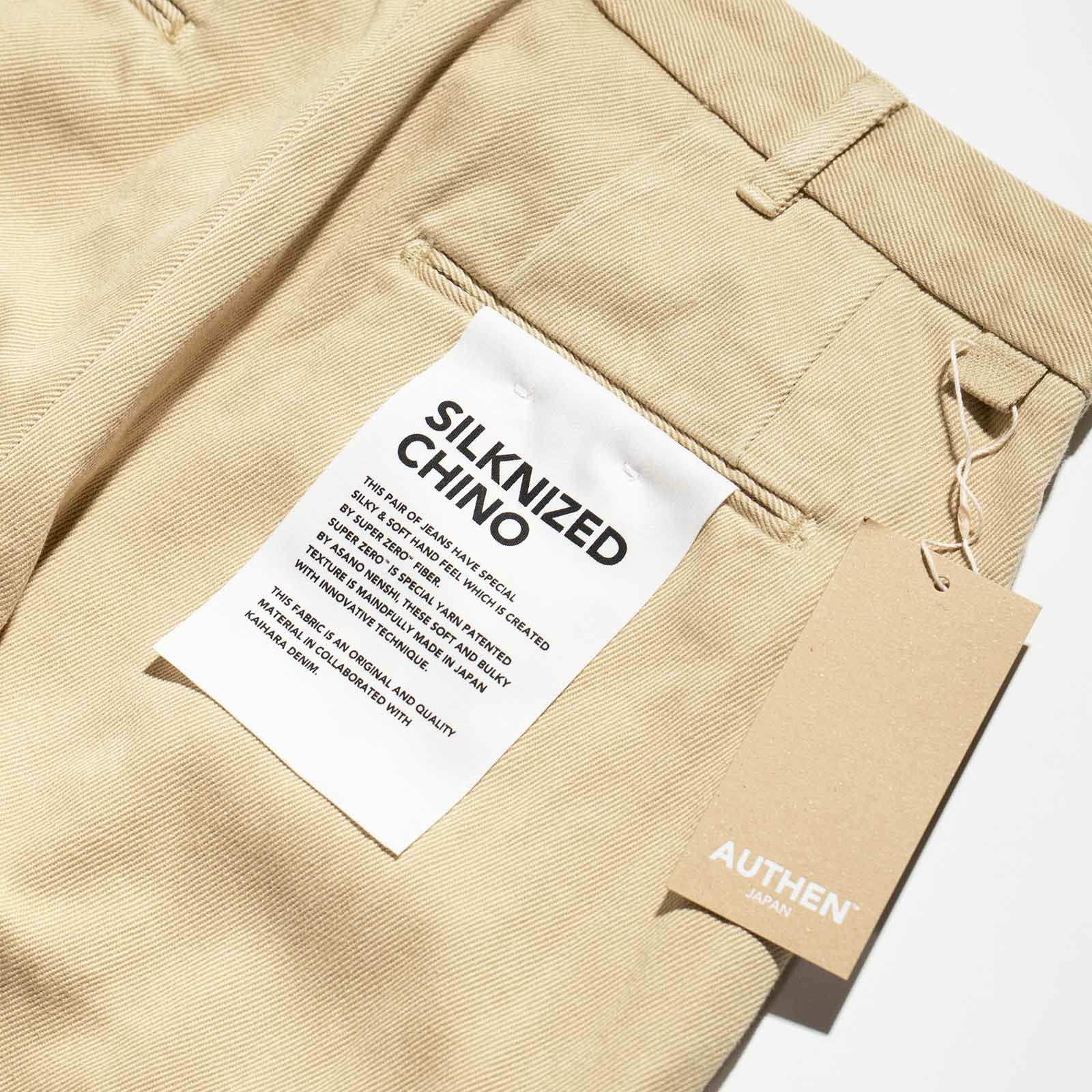 オーセンAUTHENシルクナイズドチノトラウザーズベージュAUT-109SN-006