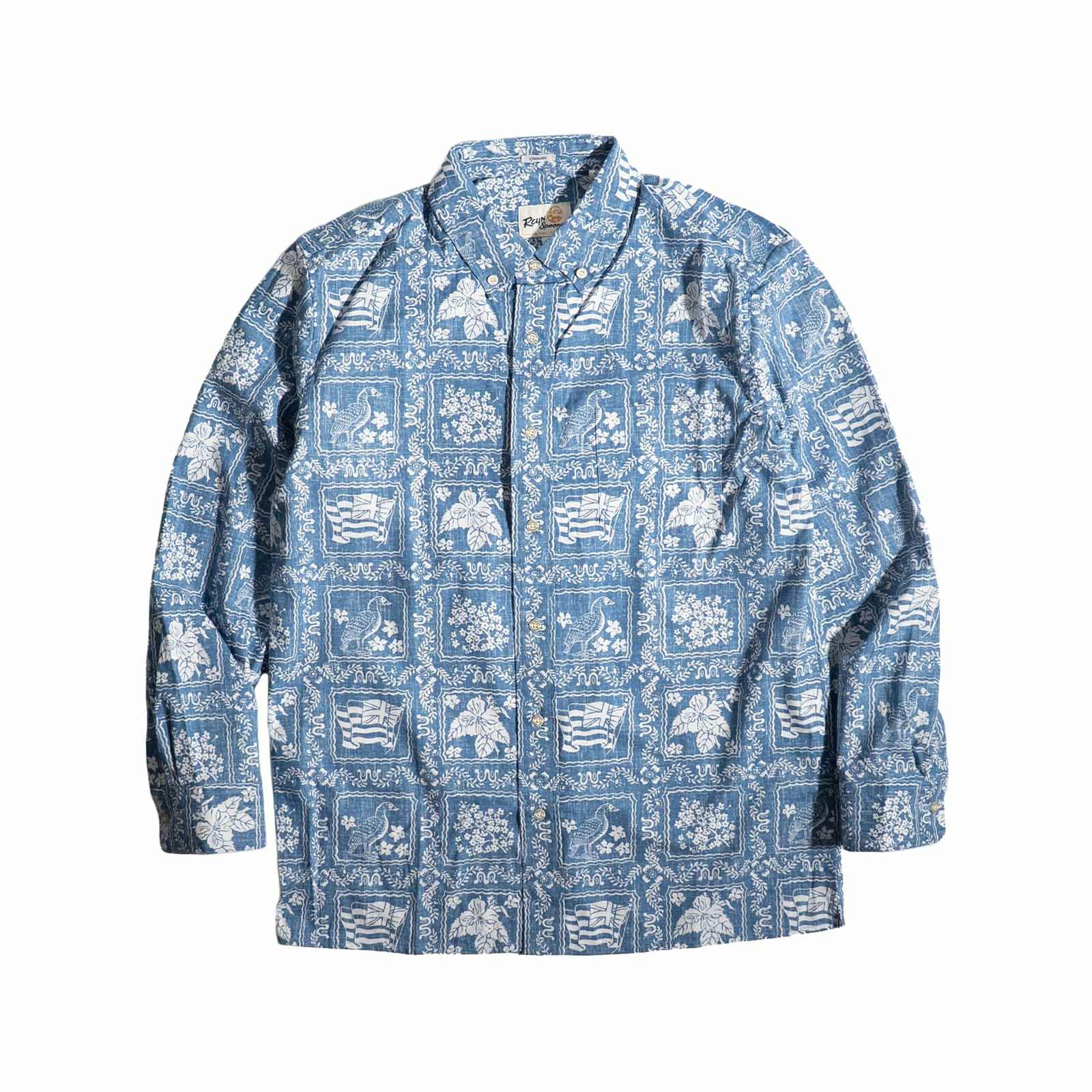 レインスプーナーREYNSPOONERラハイナセーラーロングスリーブシャツブルー