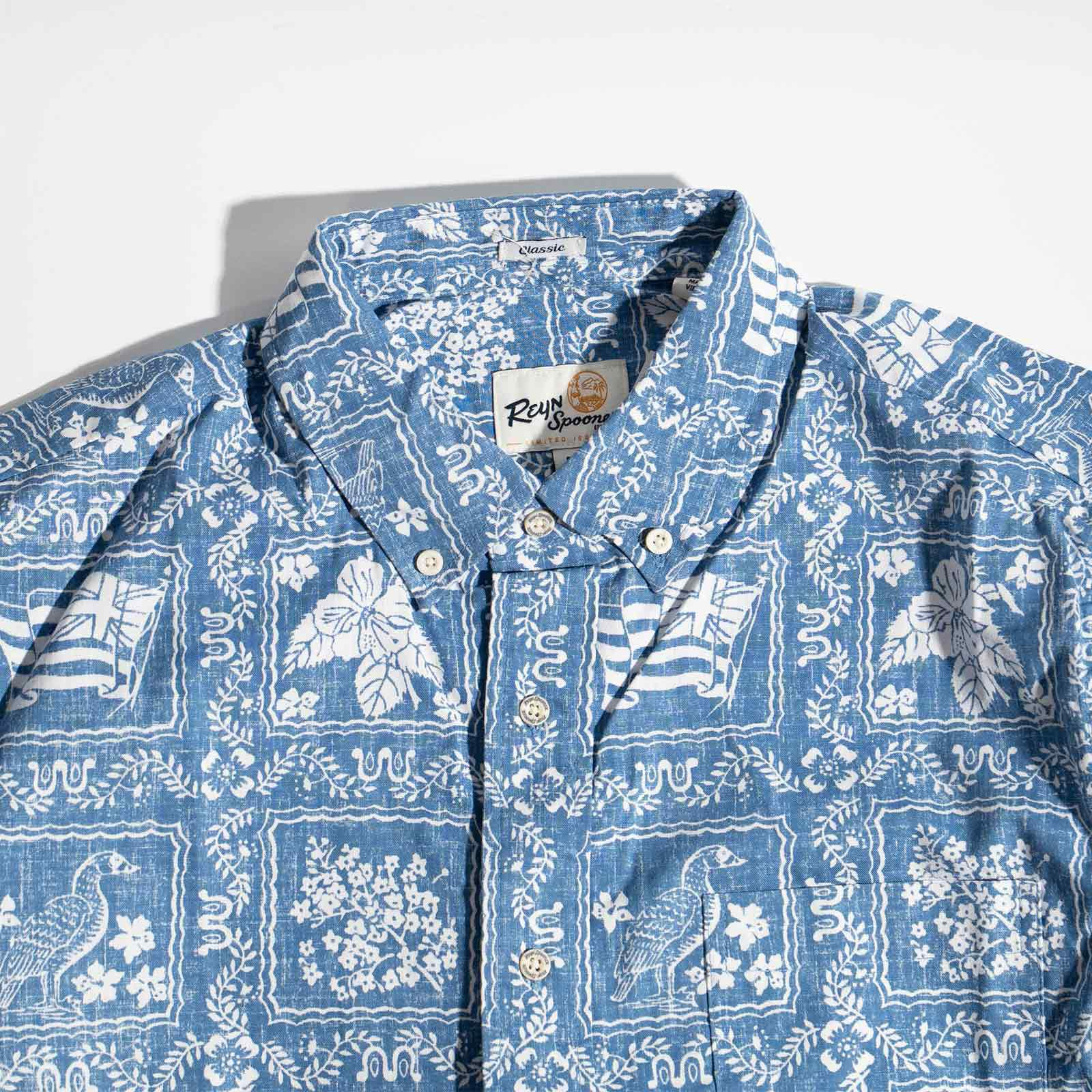 レインスプーナーREYNSPOONERラハイナセーラーロングスリーブシャツブルー