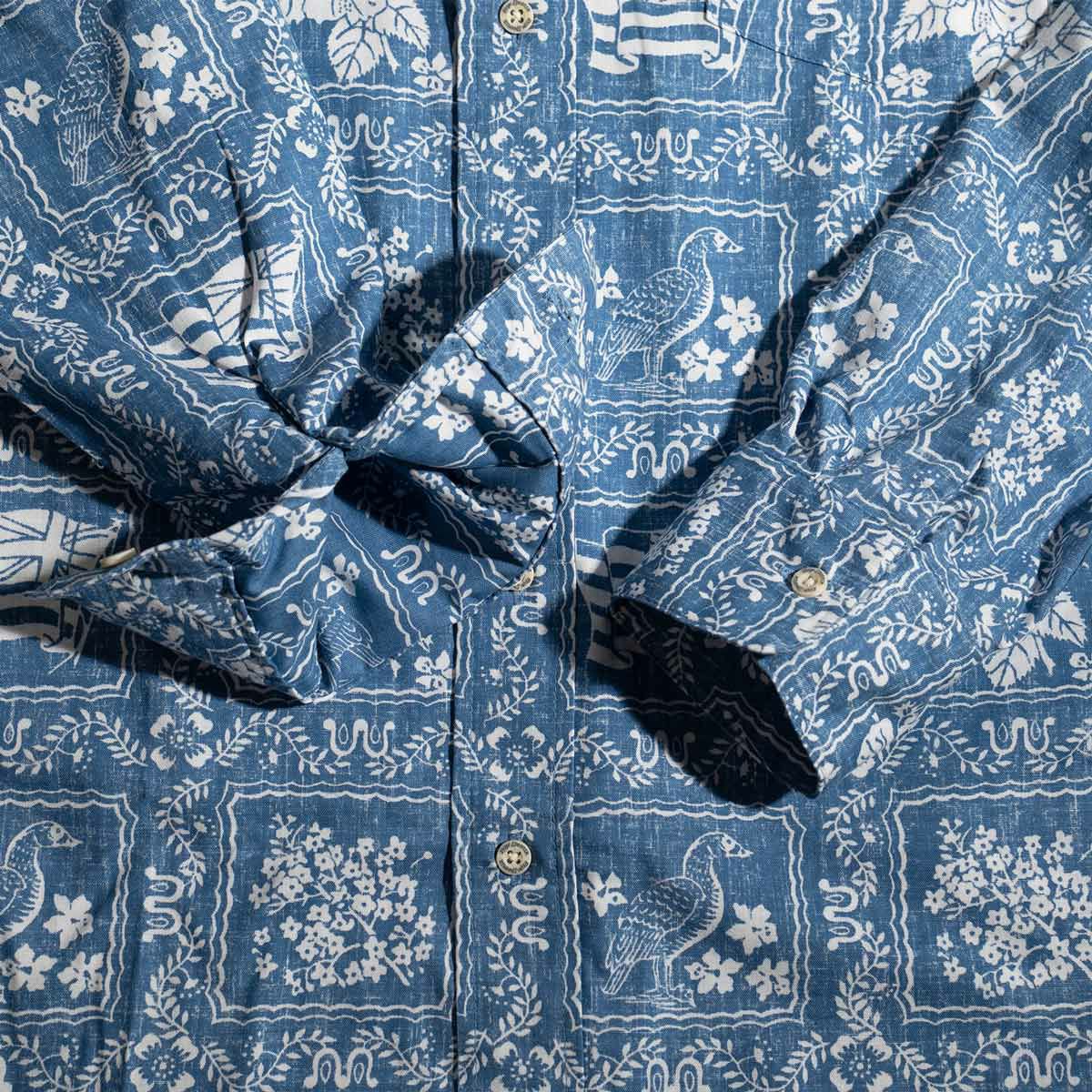 レインスプーナーREYNSPOONERラハイナセーラーロングスリーブシャツブルー