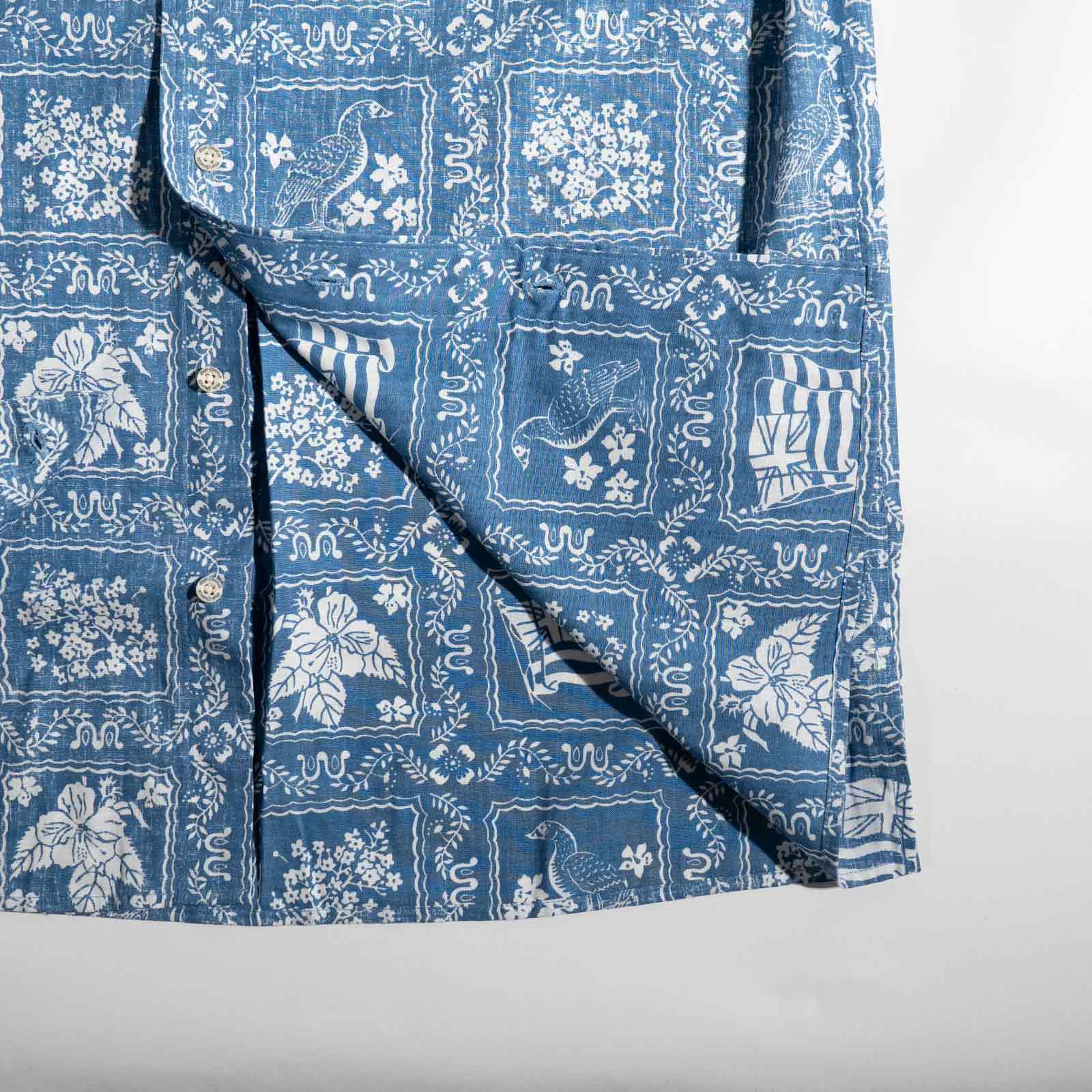 レインスプーナーREYNSPOONERラハイナセーラーロングスリーブシャツブルー