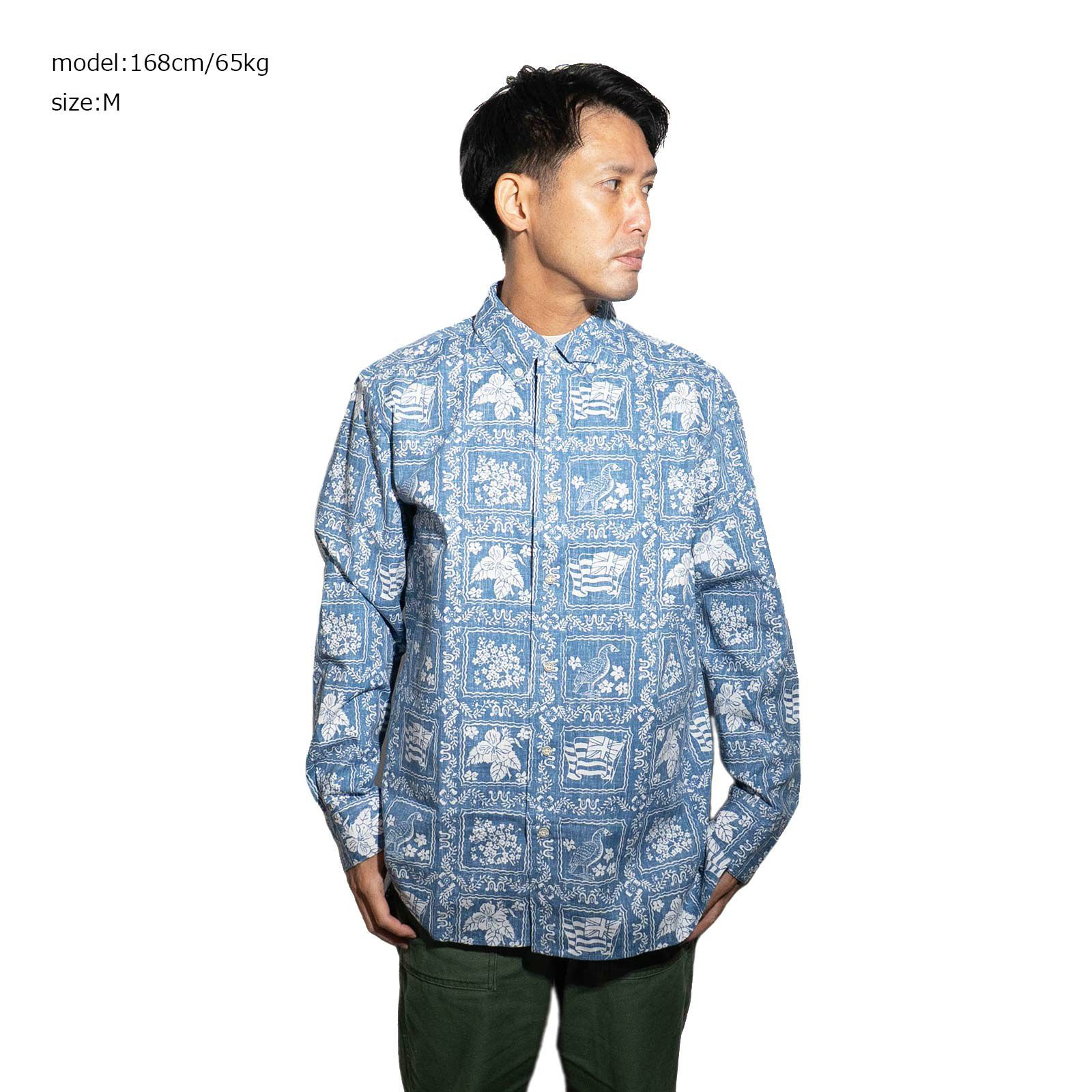 レインスプーナーREYNSPOONERラハイナセーラーロングスリーブシャツブルー