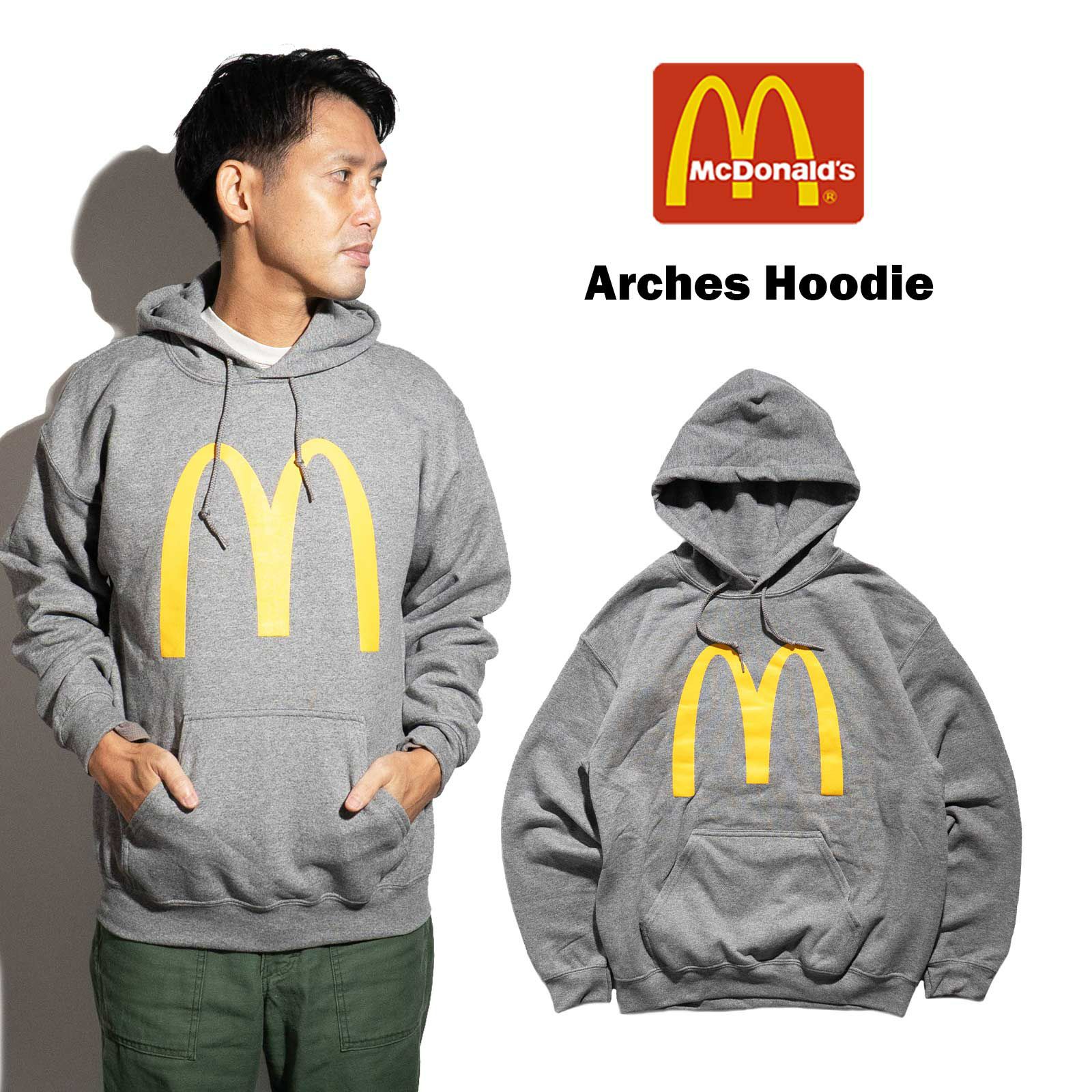 マクドナルドMcDonald’sアーチロゴバリューフーディーグレー