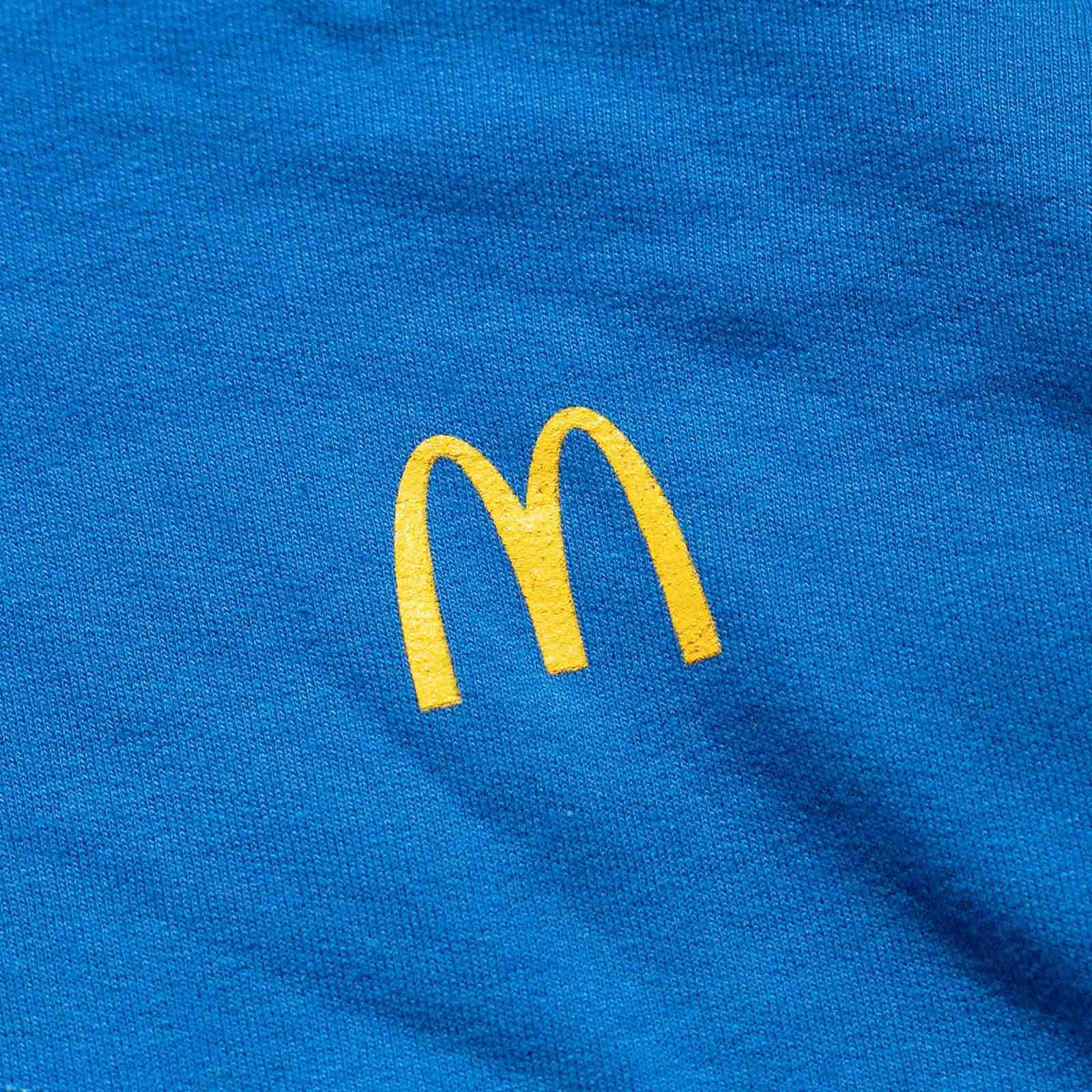 マクドナルドMcDonald’sアーチロゴチャンピオンボディスウェットシャツブルー