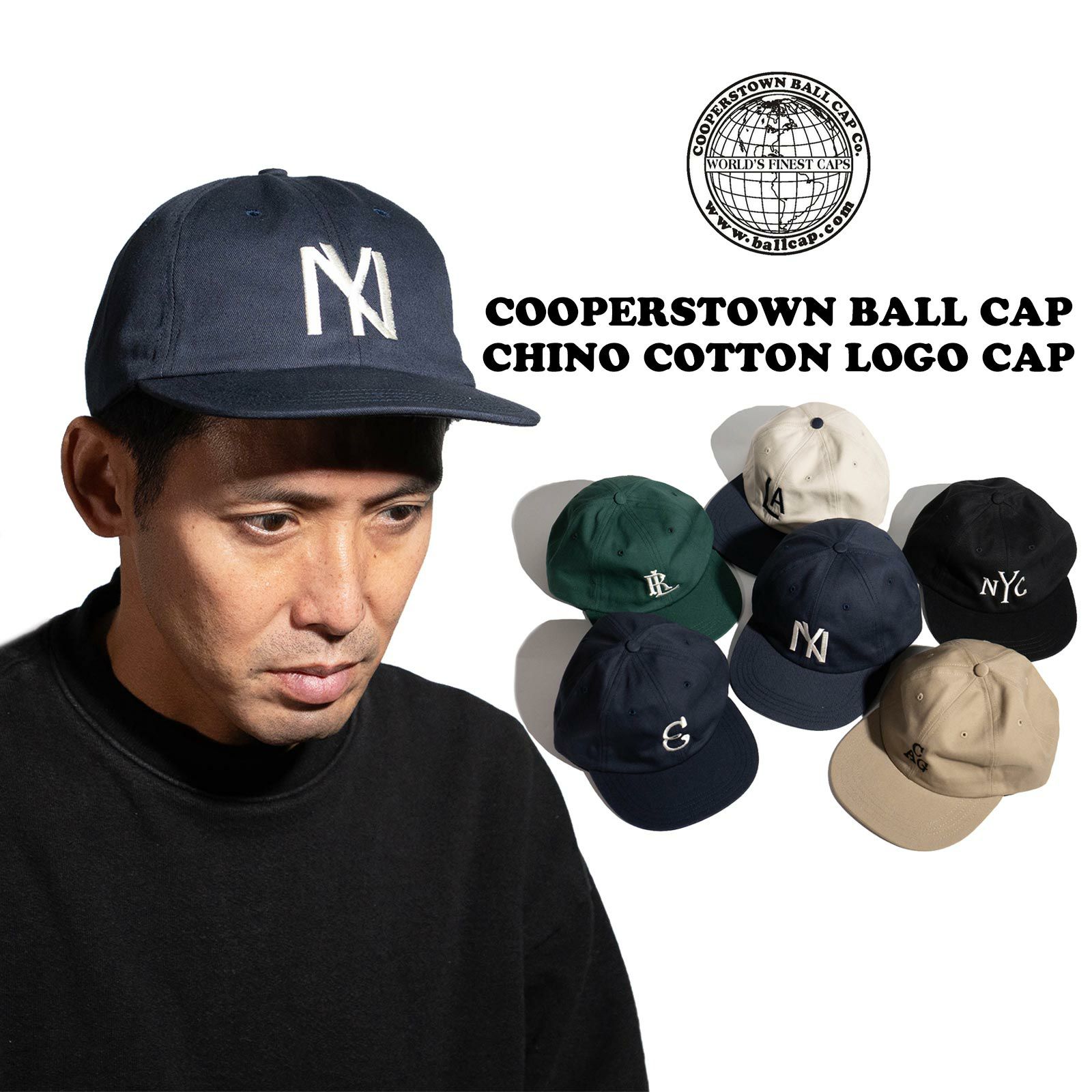 クーパーズタウンボールキャップCOOPERSTOWNBALLCAPチノコットンロゴキャップ