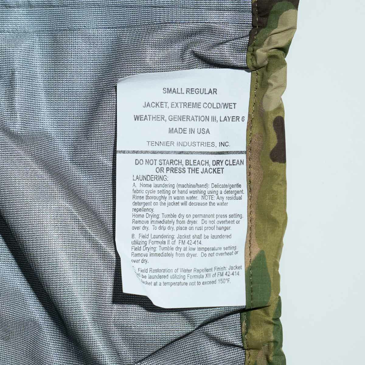 テニアーインダストリーズTennierIndustriesGEN3ECWCSレベル6ジャケットOCP