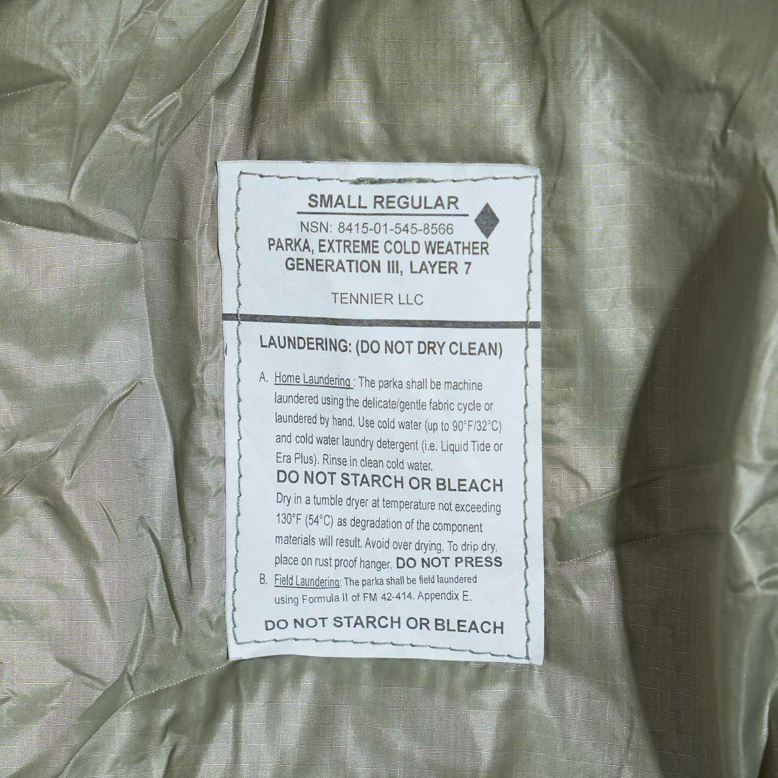 テニアーインダストリーズTennierIndustriesGEN3ECWCSレベル7パーカ