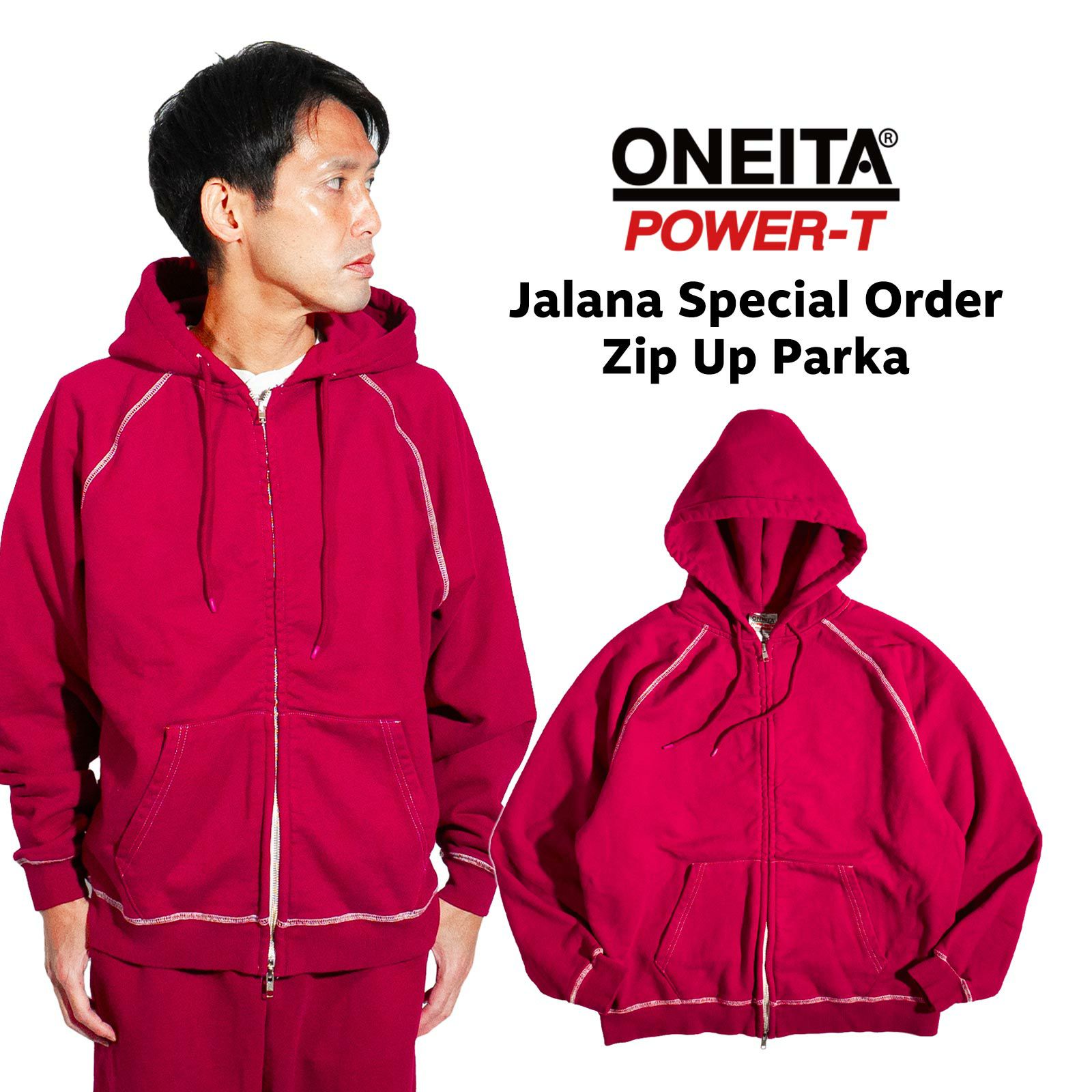 オニータONEITAパワースウェット15オンススーパーヘビーウエイトフルジップフーディーJalana別注マルーン